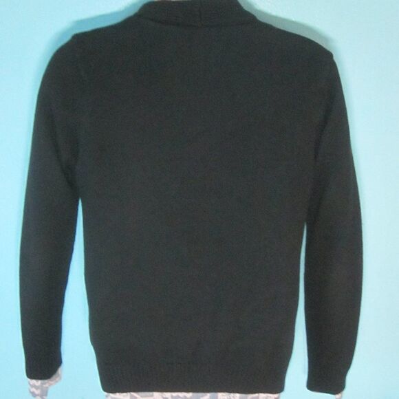 Four Star Clothing Retro Cardigan Lined Mens Size S Black Knit Button Front - Picture 6 of 14
